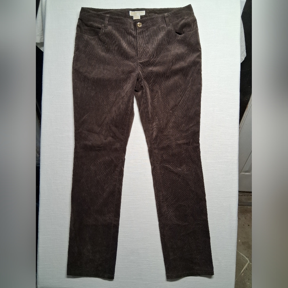 Michael Kors Women's Brown Corduroy Wide-Leg Jeans
